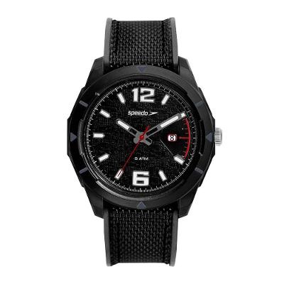Relógio Masculino Speedo Esportivo Calendário em Nylon e Silicone Preto 47CM