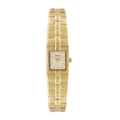 Relógio Feminino Analógico Sofisticado em Metal Dourado com Mostrador Champagne Séculus