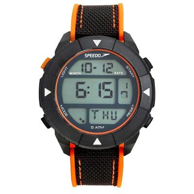 Relógio Masculino Anadigi Digital Silicone Laranja e Preto Speedo 22MM