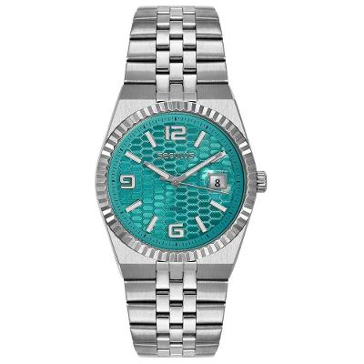 Relógio Masculino 77364L Analógico com Calendário Aço Inox Azul Séculus