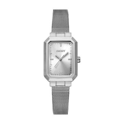 Relógio Feminino Nolita Analógico Display LED Aço Inox Prata Bracelete Donna Karan