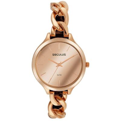 Relógio Feminino Minimalista Clássico em Aço Inox Rosê Séculus 4CM