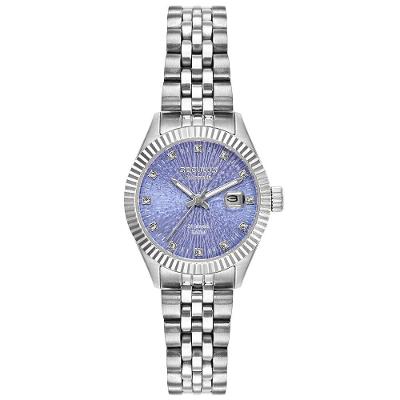 Relógio Feminino Automático Prata Fundo Transparente em Aço Inox Séculus