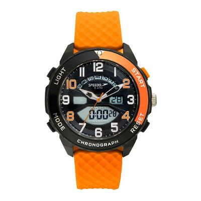 Relógio Masculino Anadigi Analógico e Digital Silicone Laranja e Preto Speedo
