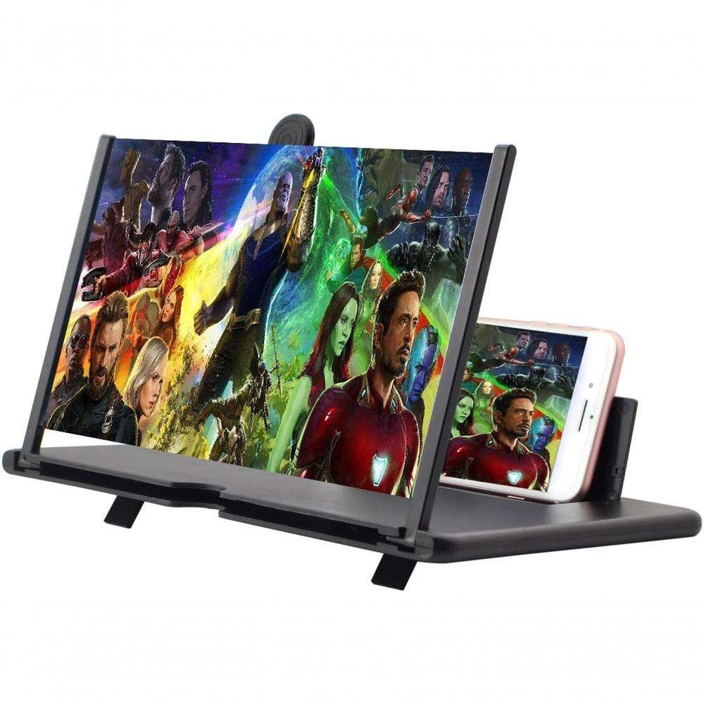 Lupa De Tela De 12 Polegadas Para Celular, Ampliador De Tela Gelar, Lupa 3d Para Celular Preto G - 3