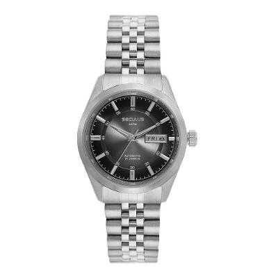 Relógio Automático Masculino Gradiente Aço Prata com Fecho de Pressão Séculus 40MM
