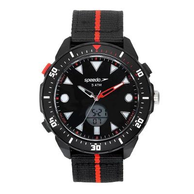 Relógio Masculino Anadigi Esportivo em Nylon Analógico e Digital Preto Speedo