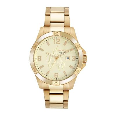 Kit Relógio Masculino Country Analógico Aço Inox com Chaveiro Dourado Séculus 45MM