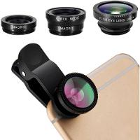 Lente Olho De Peixe 3 Em 1 Com Clipe De 180 Graus Mais 0,67 X Grande Angular Mais 10 X Macro - 1