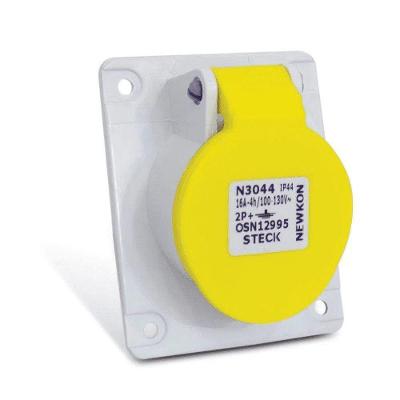 Tomada Industrial N3044 Embutir 16A 2P+T IP44 4H 110V Amarelo Steck