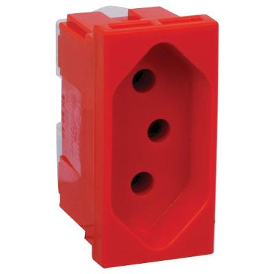 Tomada 2P+T 20A Pial Plus para Energia com Segurança Bivolt Vermelho 615079 Pial