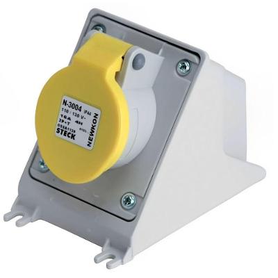 Tomada Industrial N3004 Sobrepor 16A 2P+T IP44 4H Amarela 110-130V Steck