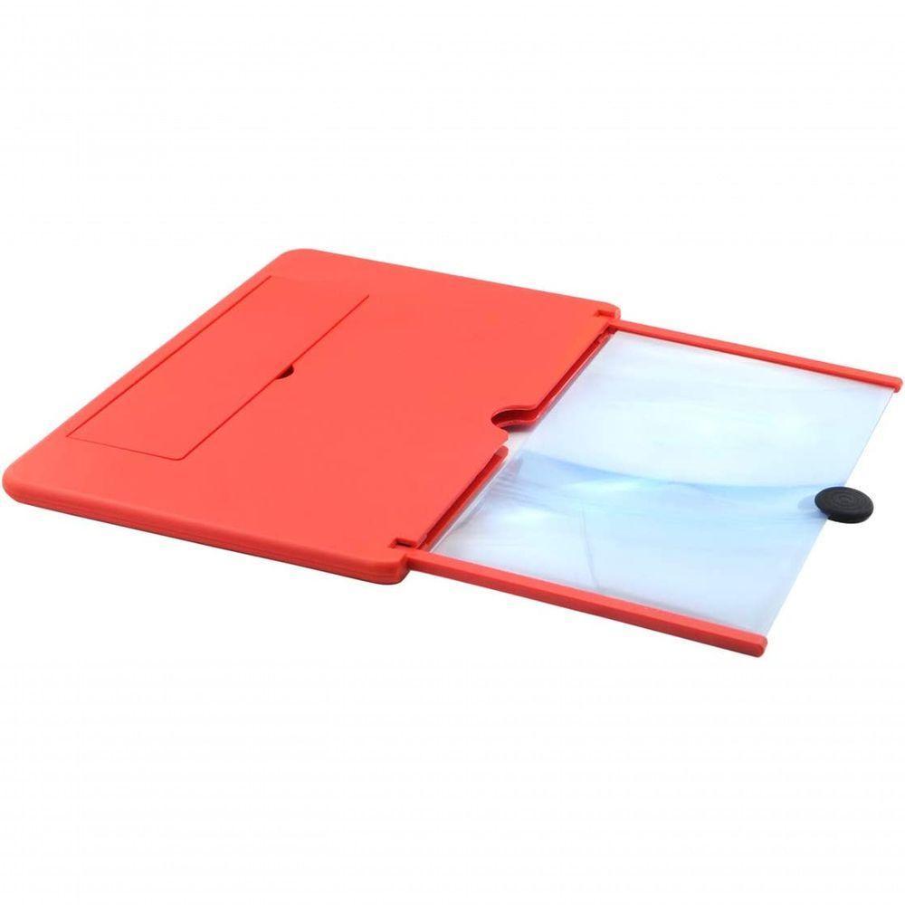Lupa De Tela De 12 Polegadas, 3d Hd Para Celular, Ampliar Vermelho - 5