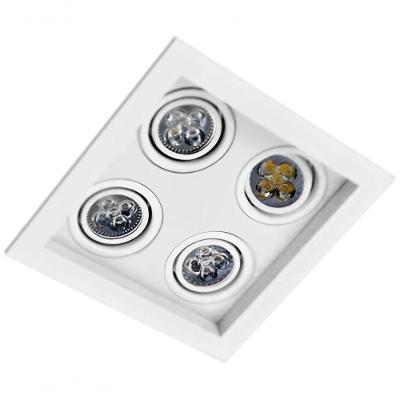 Spot Incandescente Embutido Quadruplo para 4 Par20 Branco 45o SN2767 Promogal