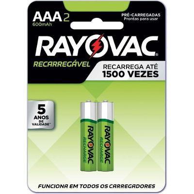 Pilha Recarregavel Rayovac Recarregavel AAA NIMH 600MAH 1,2V 12V 2 Unidades 55902