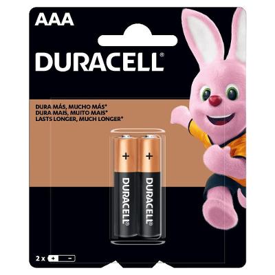 Pilha Alcalina Palito AAA MN2400 Tecnologia Longa Duração Branco Duracell 2 UNIDADES