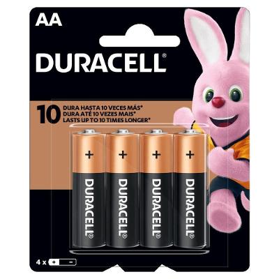 Pilha Alcalina AA MN1500B4 Energia Confiavel 1.5V 4 Unidades Duracell