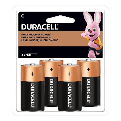 Pilha C Alcalina Média MN1400B2 com Tecnologia Duracell Amarelo 2 UNIDADES