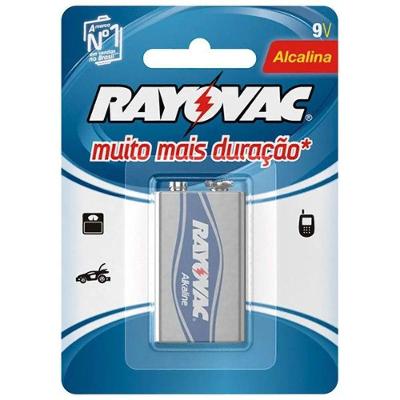 Pilha Rayovac Alcalina 9V 6LR61 20984 para Aparelhos Tecnologicos e Alto Consumo
