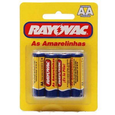 Pilha Pequena AA Amarelinhas Alto Consumo 1.5V 4 Unidades Rayovac