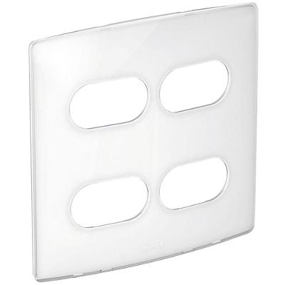 Placa 2+2 Postos Separados Sugar 4x4 Branco Gloss Pial 663423