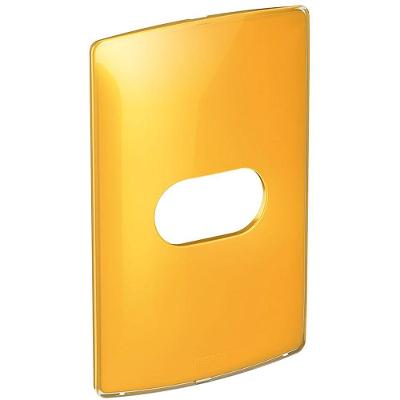 Placa 1 Posto Nereya Horizontal com Acabamento Gloss Laranja Pial