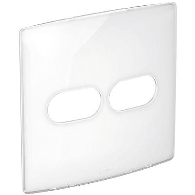 Placa 1+1 Posto 4x4 Sugar com Acabamento Gloss Branco Nereya Pial