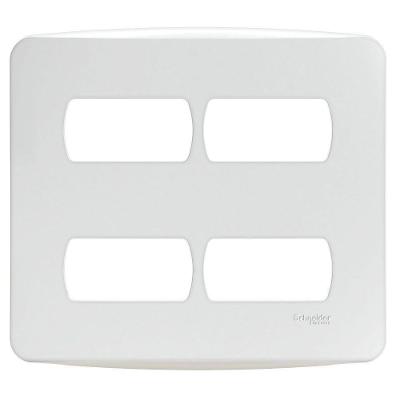 Placa 4x4 para 4 Módulos Separados sem Suporte Branco Miluz S3B77440 Schneider Bivolt