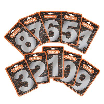 Placa N graus  0 ACM Aço Escovado para Fachada Residencial Cinza Bivolt Numeral