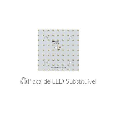 Plafon LED Quadrado Embutir 30 X 30cm 6000K 21W com Ângulo 120° IP20 Branco Romalux 1680LM