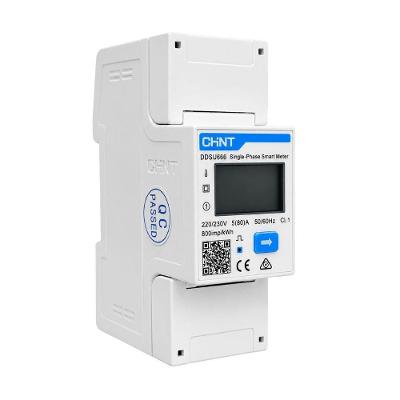Medidor Inteligente Monofásico DDSU666 com Medição Bidirecional Tela LCD 220V 5(80)A Chint
