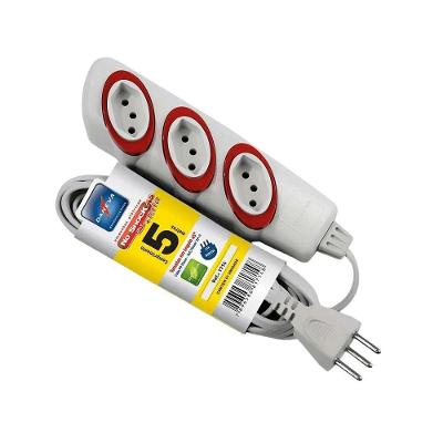 Extensão Tomada 2P+T no Shock 45 Bivolt Tomadas Inclinadas 45 graus  Gelo Daneva 5M 10A 250V