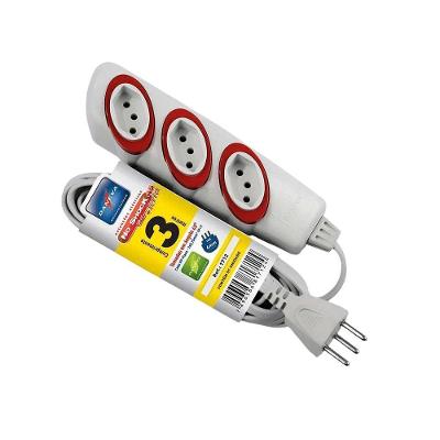 Extensão DN1712 2P+T no Shock 45 com Tomadas Inclinadas 45o 3 Metros 3x0,75mm2 10A 250V Branco