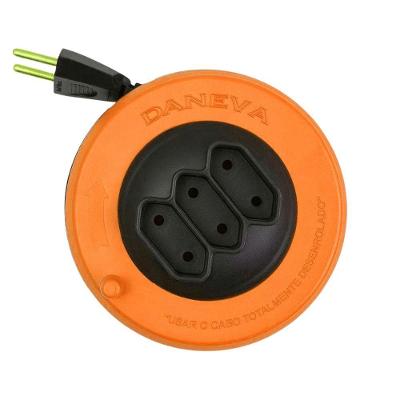 Extensão DN1495 com Conexão para 1 a 3 Plugues Simultâneos Pop Spin Preto Daneva 5M Bivolt