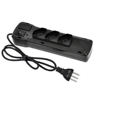 Filtro de Linha 3 Tomadas ABS com Proteção Contra Sobretensão Preto Fiolux 3-T 110V Bivolt