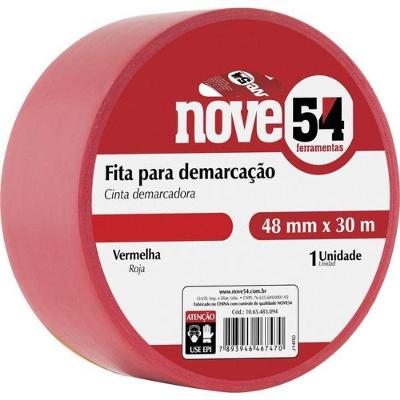 Fita de Demarcação Adesiva para Áreas de Risco Vermelha Nove54 48MM X 30M