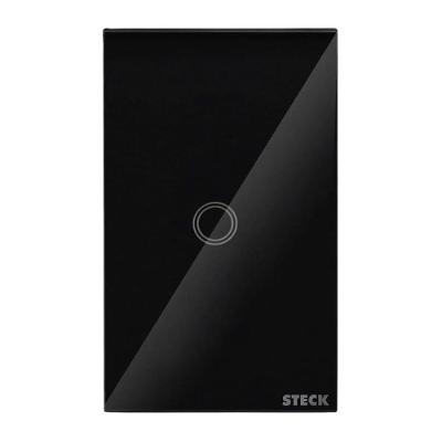 Interruptor Touch Wi-Fi Smarteck 4x2 1 Módulo com Comando de Voz Preto Steck Bivolt