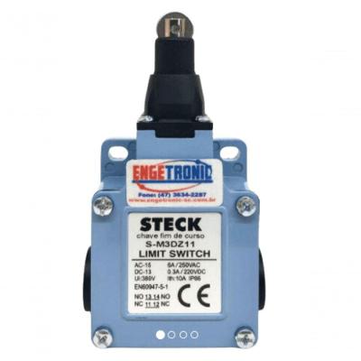 Chave Fim de Curso SM3DZ11 Pistão Metálico com Roldana IP66 Bivolt Steck