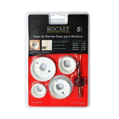 Serra Copo Kit com 5 Peças para Madeira e Plásticos Bivolt Rocast
