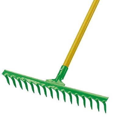 Ancinho Rastelo FJ 1112 12 Dentes com Cabo em Aço para Jardim Trapp