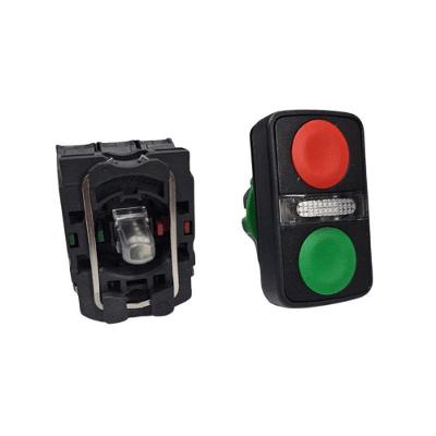 Botão de Comando XB5AW7A370G5 Duplo Acionamento Central Amarelo Schneider Electric 22MM