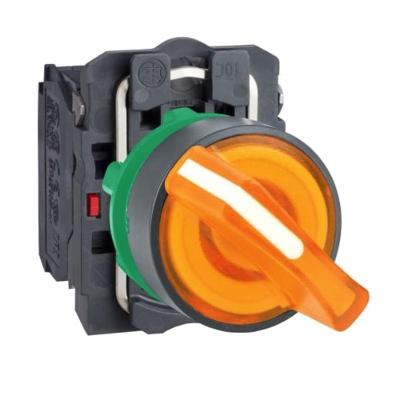 Botão Comutador XB5AK125M5 2 Posições Fixa 1NA 1NF LED 230V Amarelo Schneider