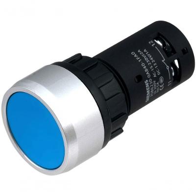 Botão de Comando 3SB7 Monobloco 1NA+1NF Bivolt Diâmetro 22MM Azul Siemens