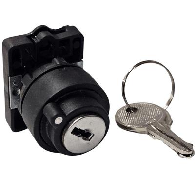Botao Comutador Plastico 22,5mm Max Botton SLCG8D2C 0-1 D2 Retorno com Chave Preto Bivolt Steck