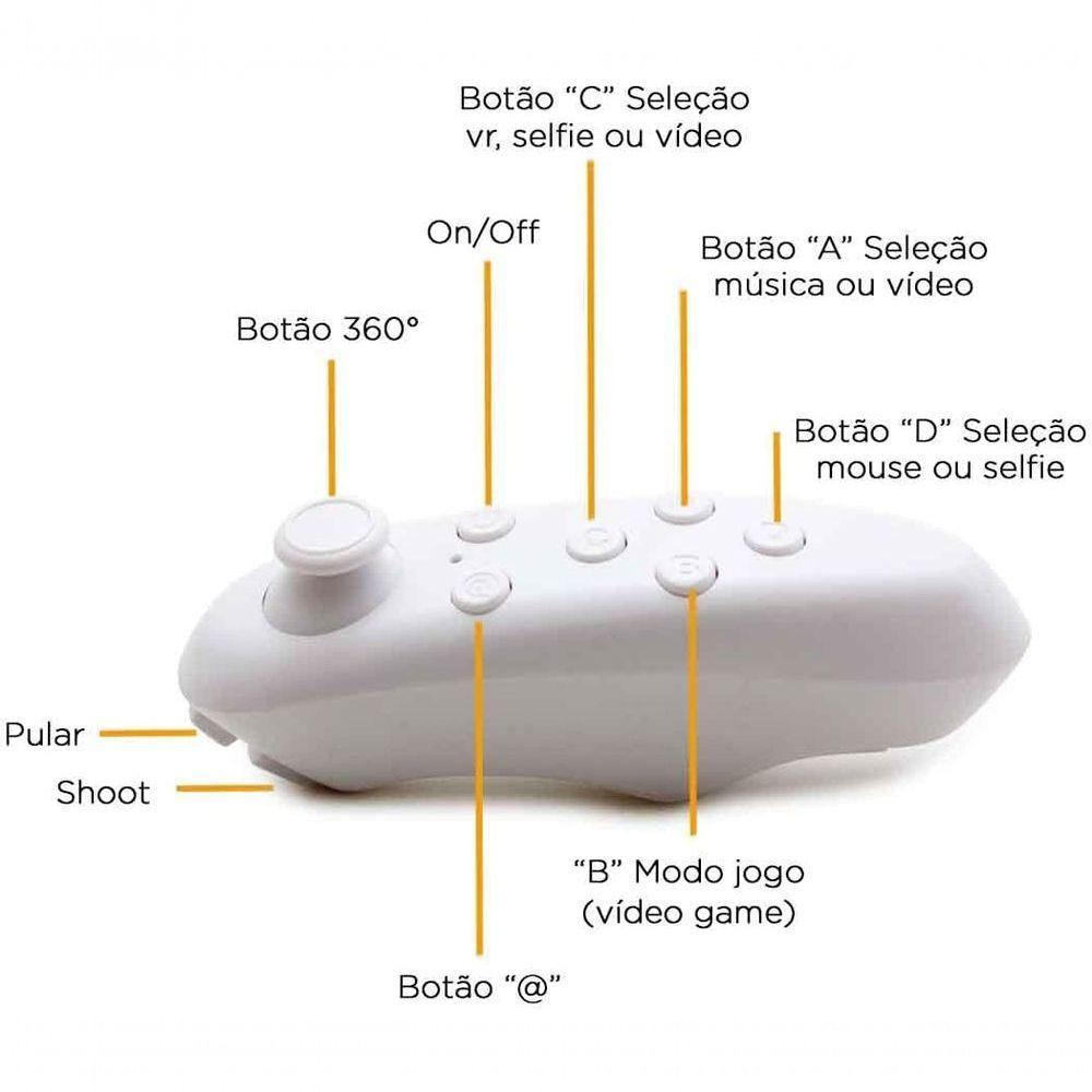 Oculos Vr Box Realidade Virtual 3d + Controle Bluetooth - 5
