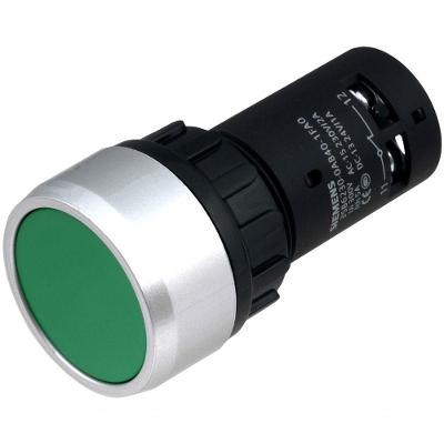 Botão de Comando Monobloco 3SB7 1NA+1NF com Montagem Rápida Verde Siemens 22MM