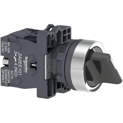 Comutador Completo XA2 3 Posições 2 na IP65 Preto Schneider Electric