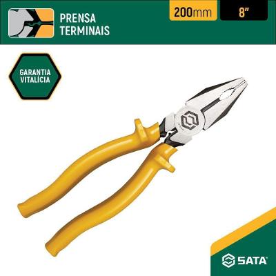 Alicate Eletricista ST75104L Profissional Isolado Até 1000V CA e 1500V CC Inox Sata