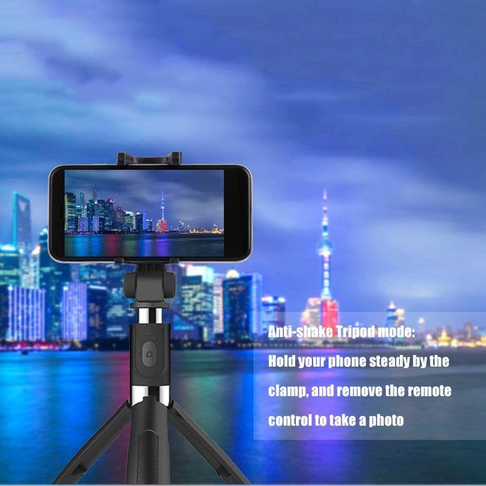 Multifuncional Sem Fio Bt Selfie Vara Para Celular Dobrável Handheld Monopé Obturador Remoto - 3