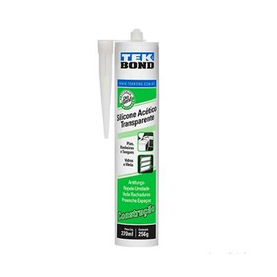 Cola Silicone 256gr Incolor Adesivo Selante Antifungo Tekbond